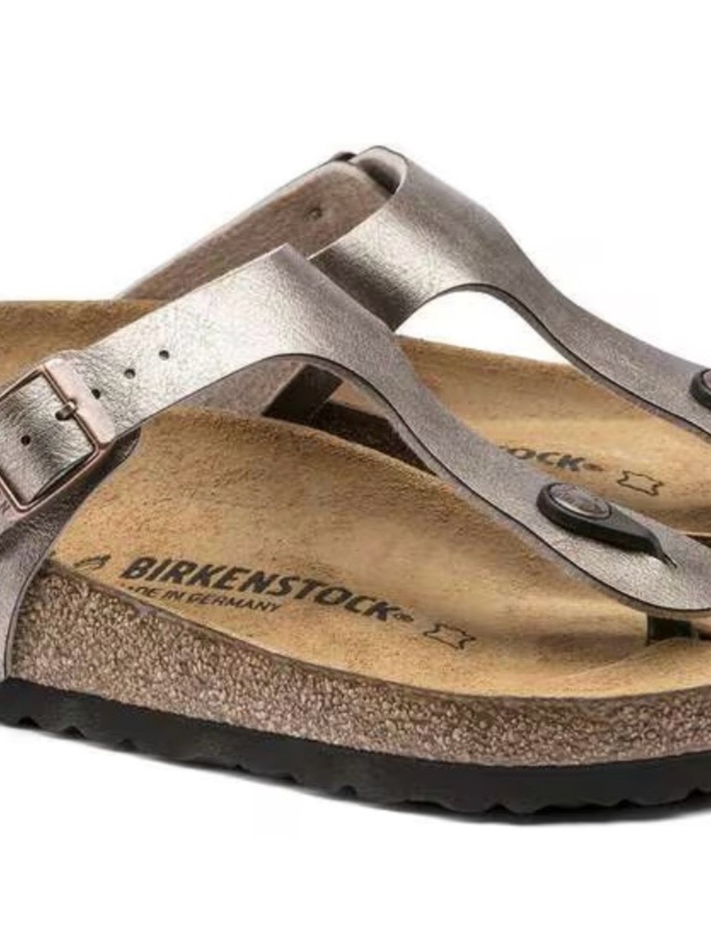Birkenstock Metallic Taupe Thong Sandals - Women's